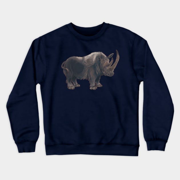 Coelodonta antiquitatis (Woolly Rhinoceros) Crewneck Sweatshirt by CoffeeBlack